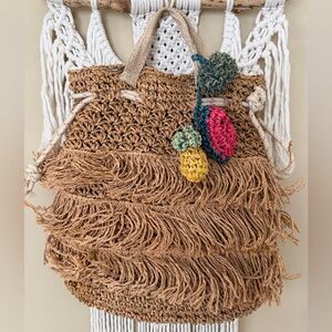 Zara Fringe Crochet Backpack.